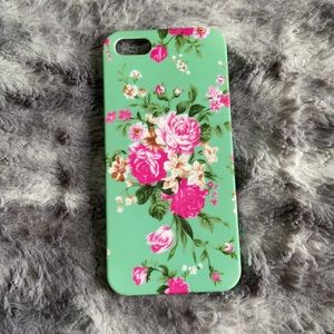 🌟Target iPhone 4 Solid Green & Rose/Floral Hard Plastic Phone Case